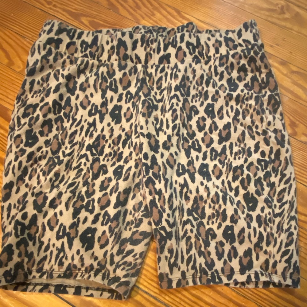Leopard print bike shorts